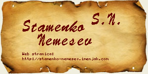 Stamenko Nemešev vizit kartica